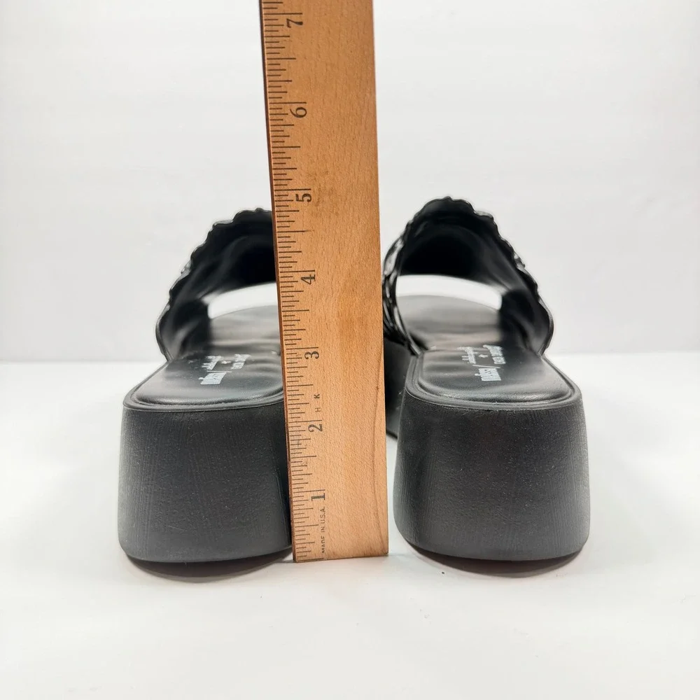 Melissa Womens 7 Isabela Capeto Becky Black Floral Platform Mules Slide Sandals